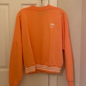 Orange Adidas Cropped Crewneck